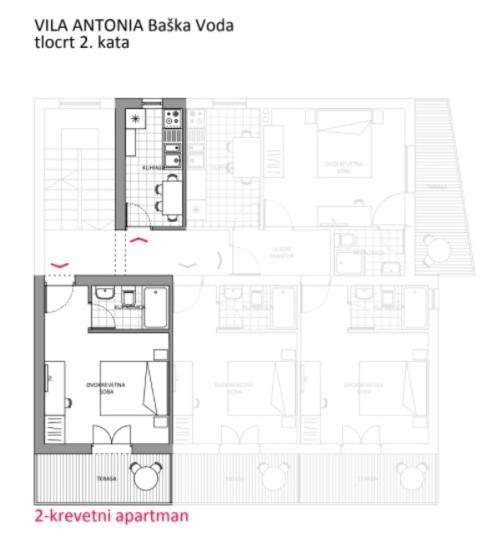 Villa Antonia Baska Voda Luaran gambar