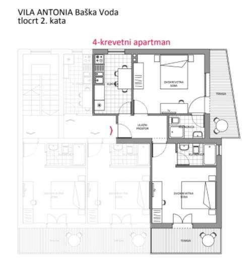 Villa Antonia Baska Voda Luaran gambar