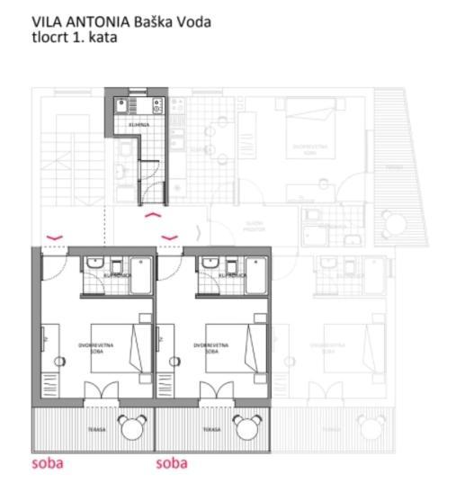 Villa Antonia Baska Voda Luaran gambar